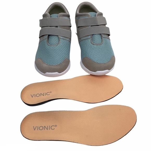 VIONIC Walking Shoes Ema Sneakers Suede Mesh Adjustable Athleisure Size 8 WIDE - Picture 8 of 16